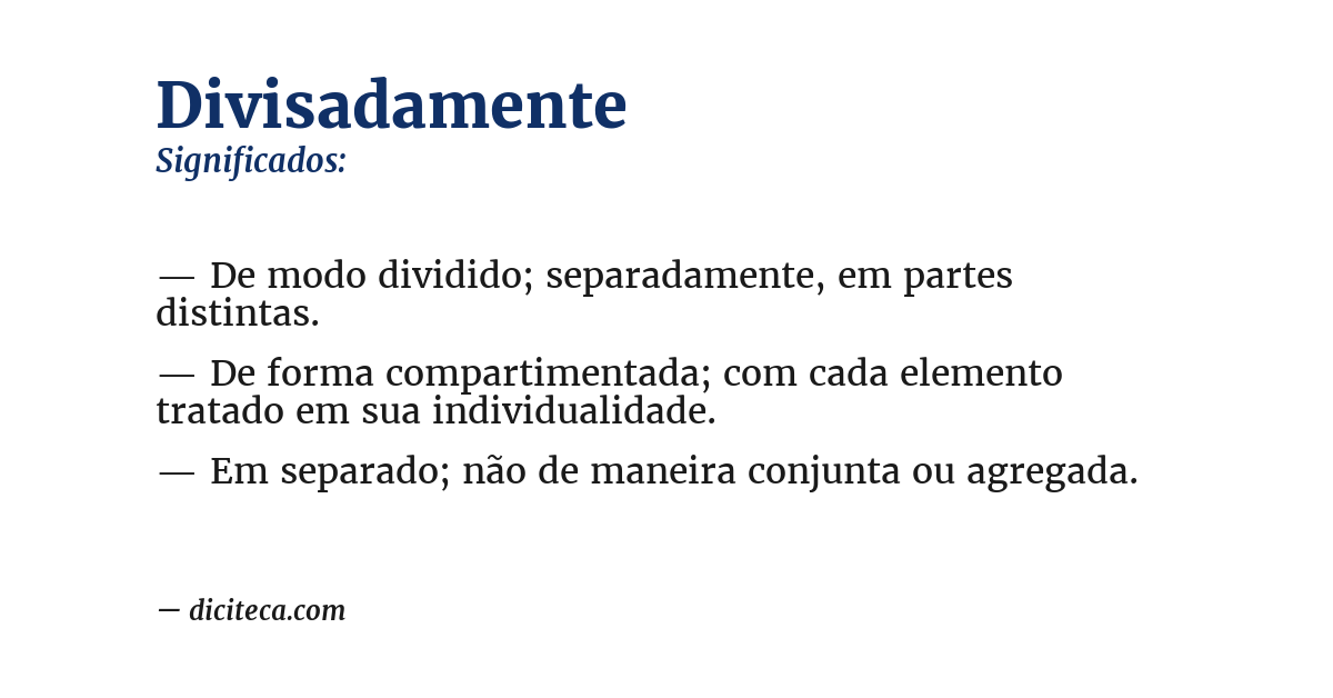 Significado de divisadamente