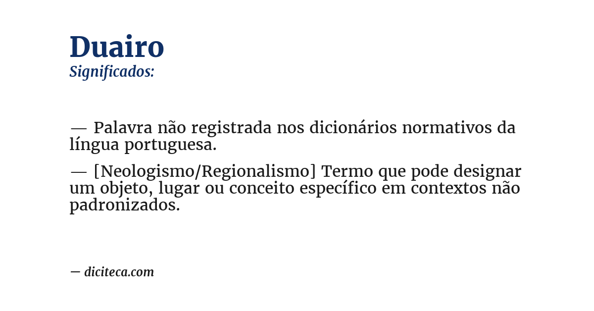 Significado de duairo