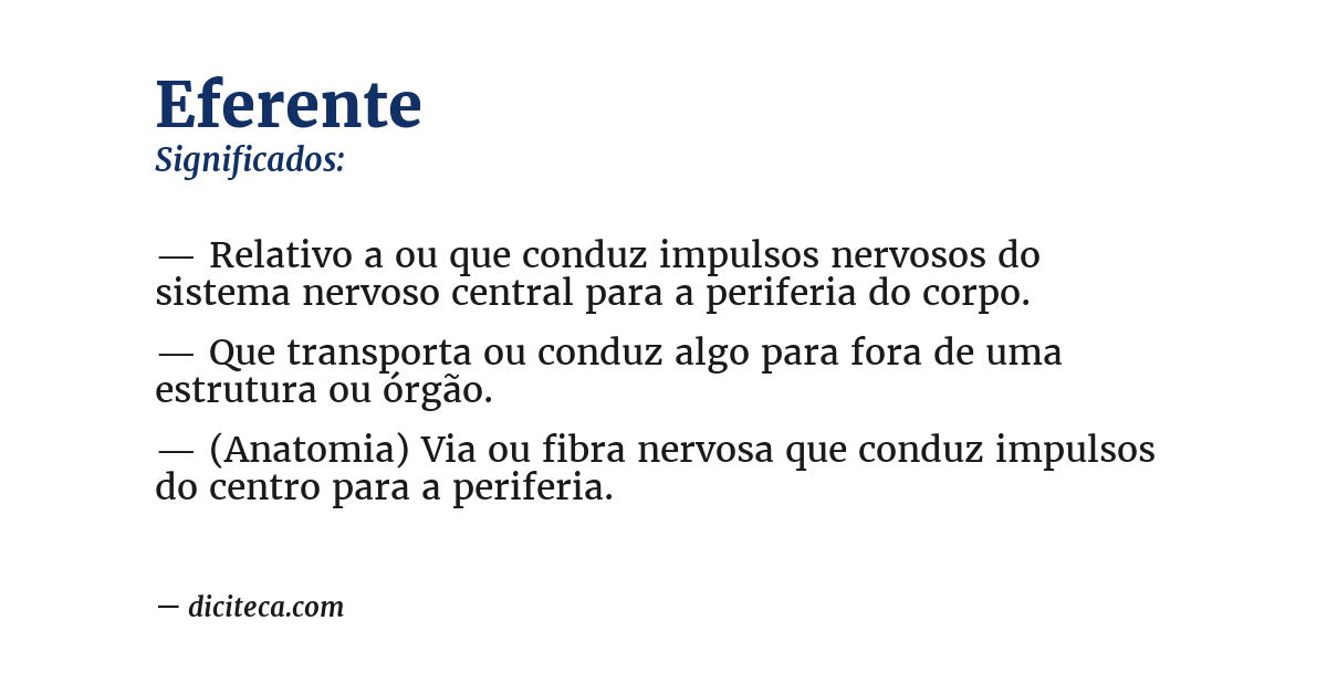 Significado de eferente