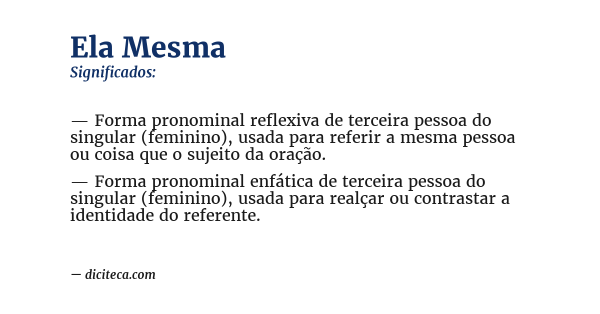 Significado de ela mesma