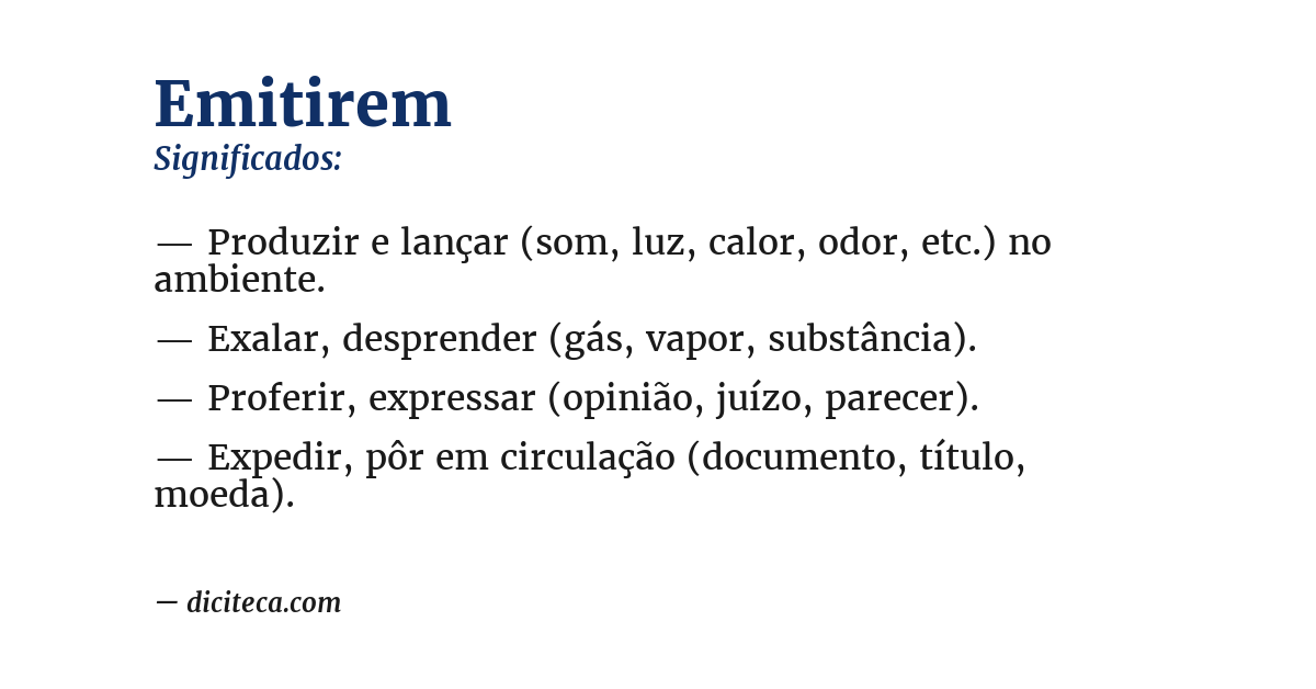 Significado de emitirem
