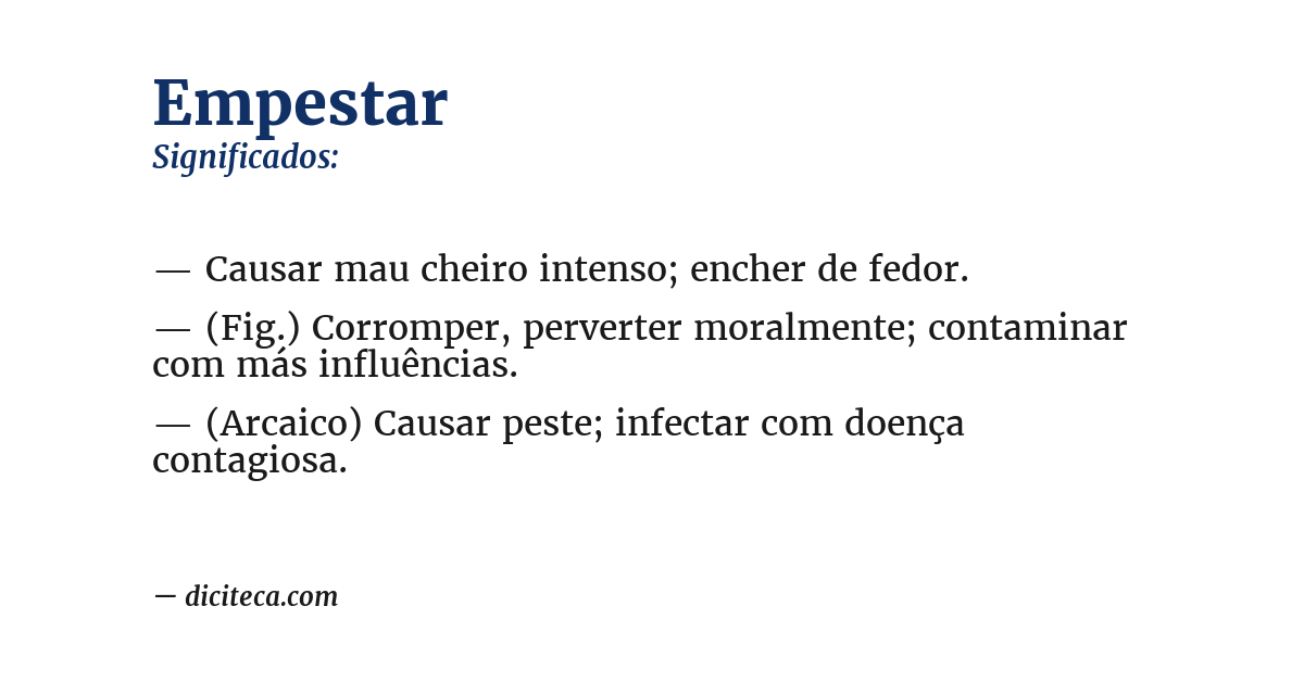Significado de empestar