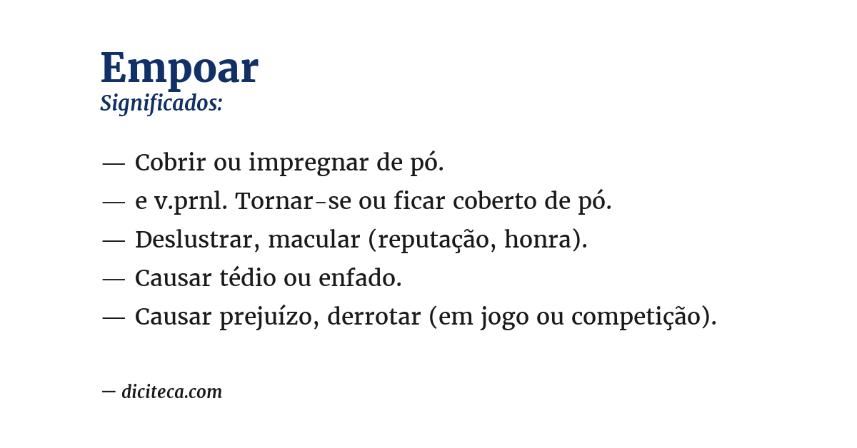 Significado de empoar