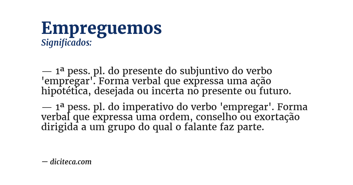 Significado de empreguemos