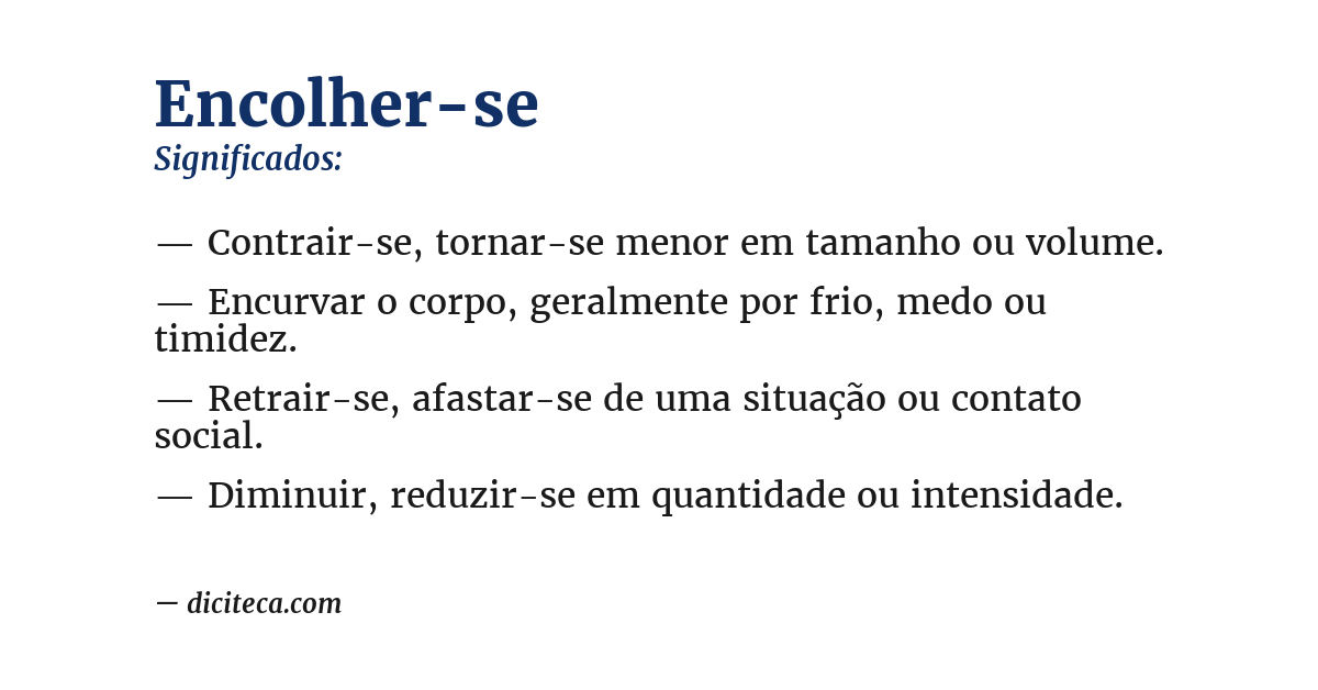 Significado de encolher-se