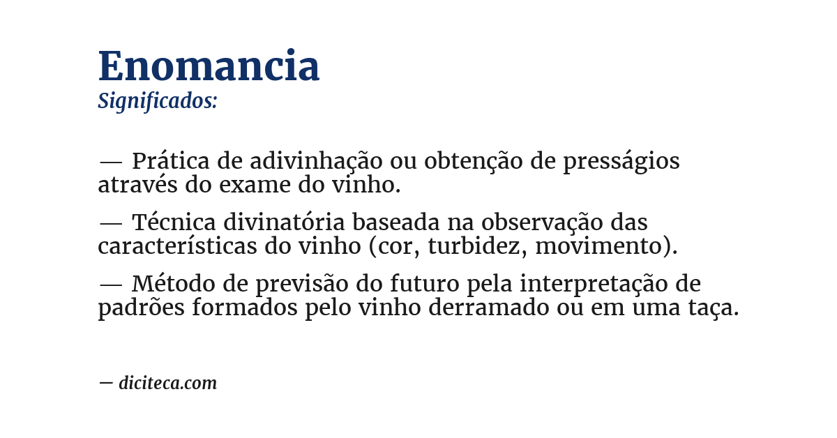 Significado de enomancia