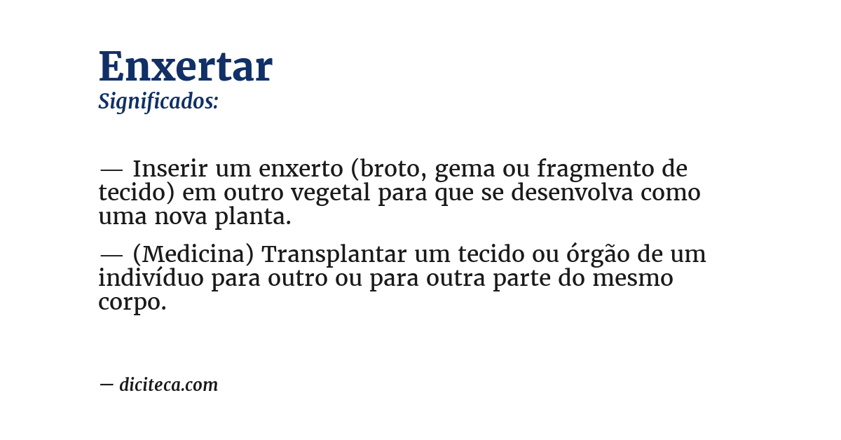 Significado de enxertar