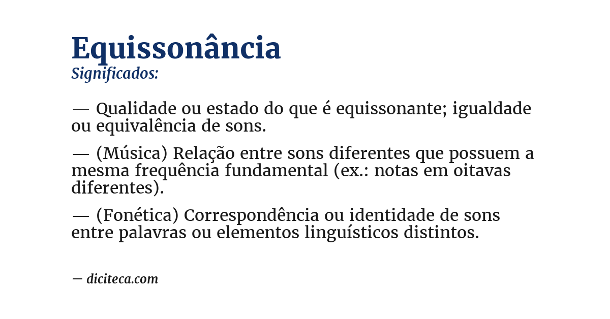 Significado de equissonância