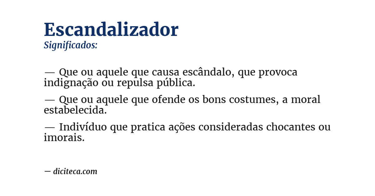 Significado de escandalizador