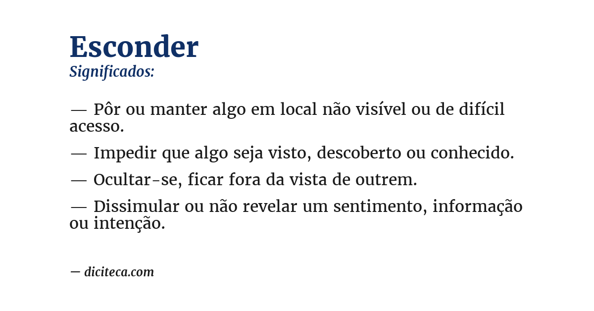 Significado de esconder