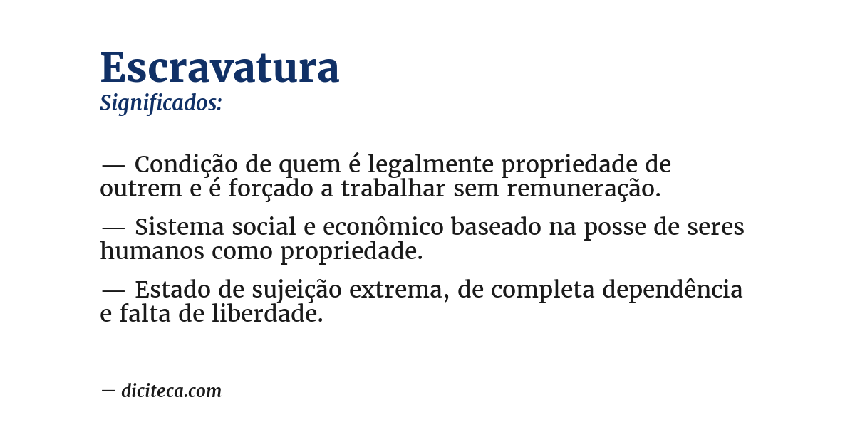 Significado de escravatura