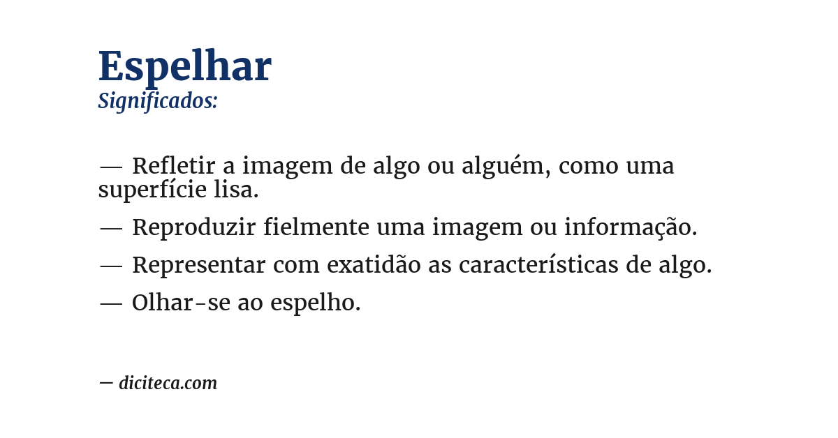 Significado de espelhar