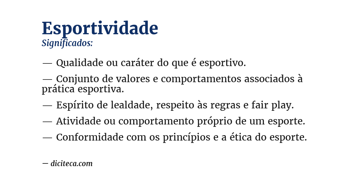 Significado de esportividade