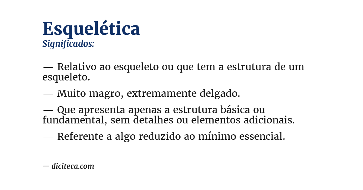 Significado de esquelética
