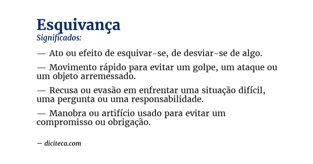 Significado de esquivança