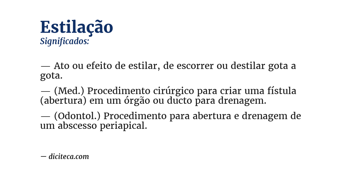 Significado de estilação