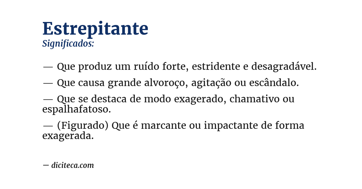 Significado de estrepitante