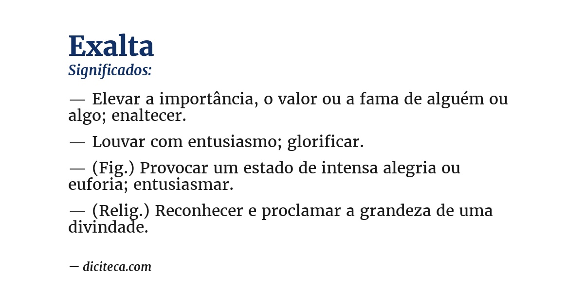 Significado de exalta