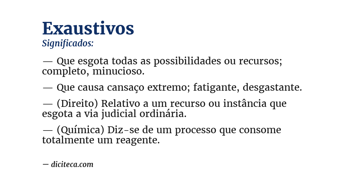 Significado de exaustivos