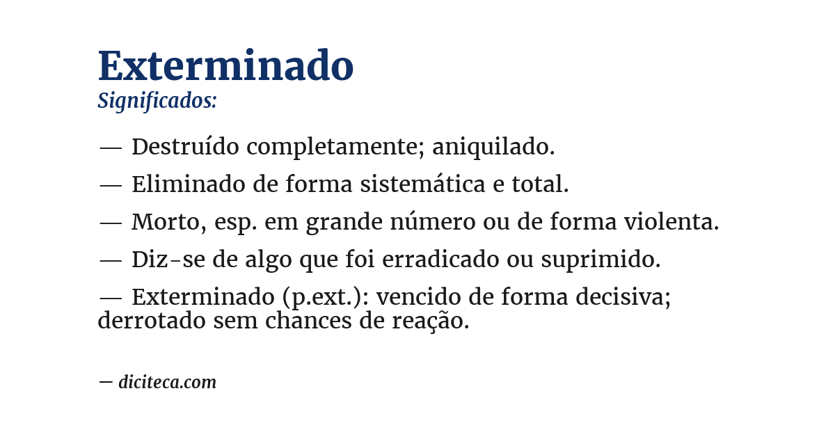 Significado de exterminado