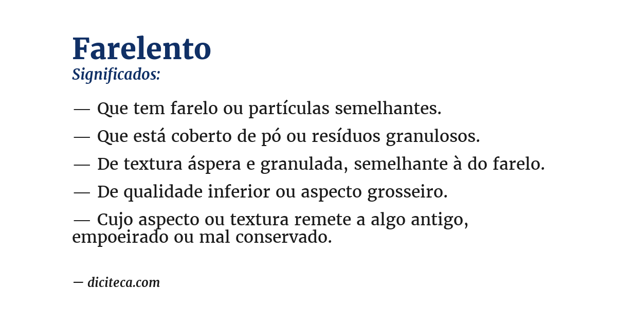 Significado de farelento