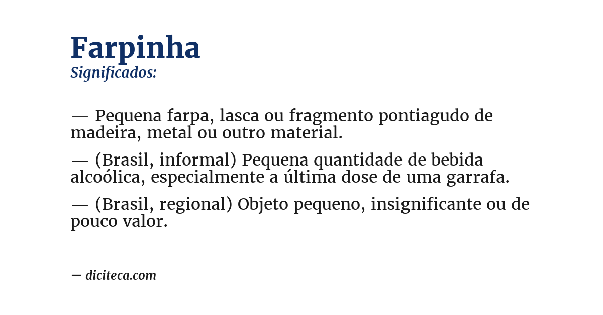 Significado de farpinha