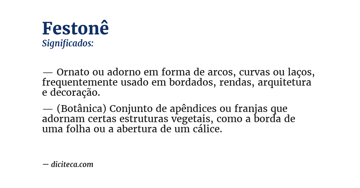 Significado de festonê