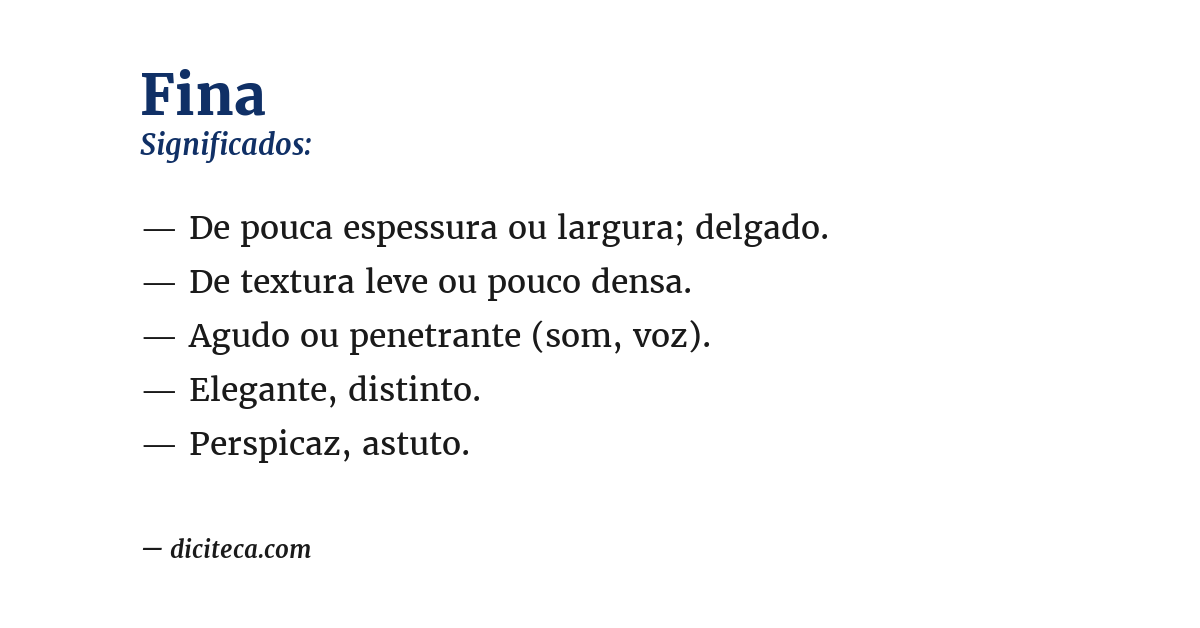 Significado de fina