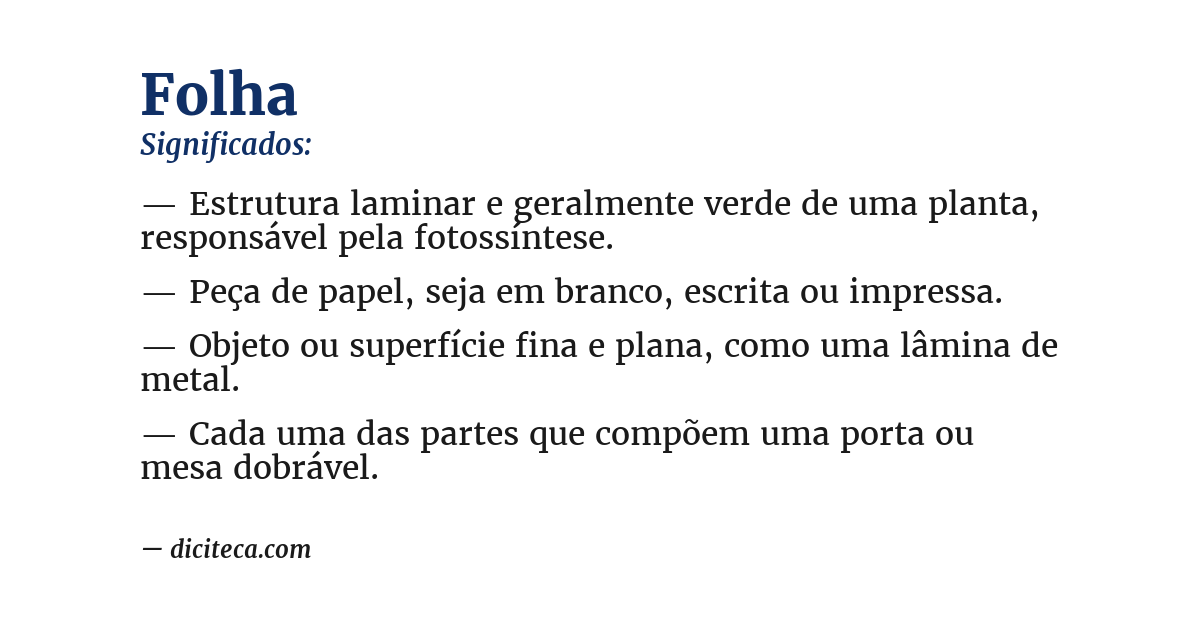 Significado de folha