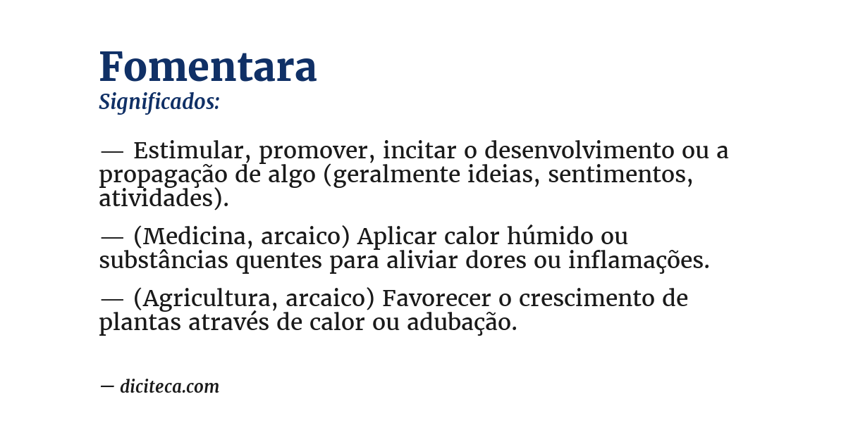 Significado de fomentara