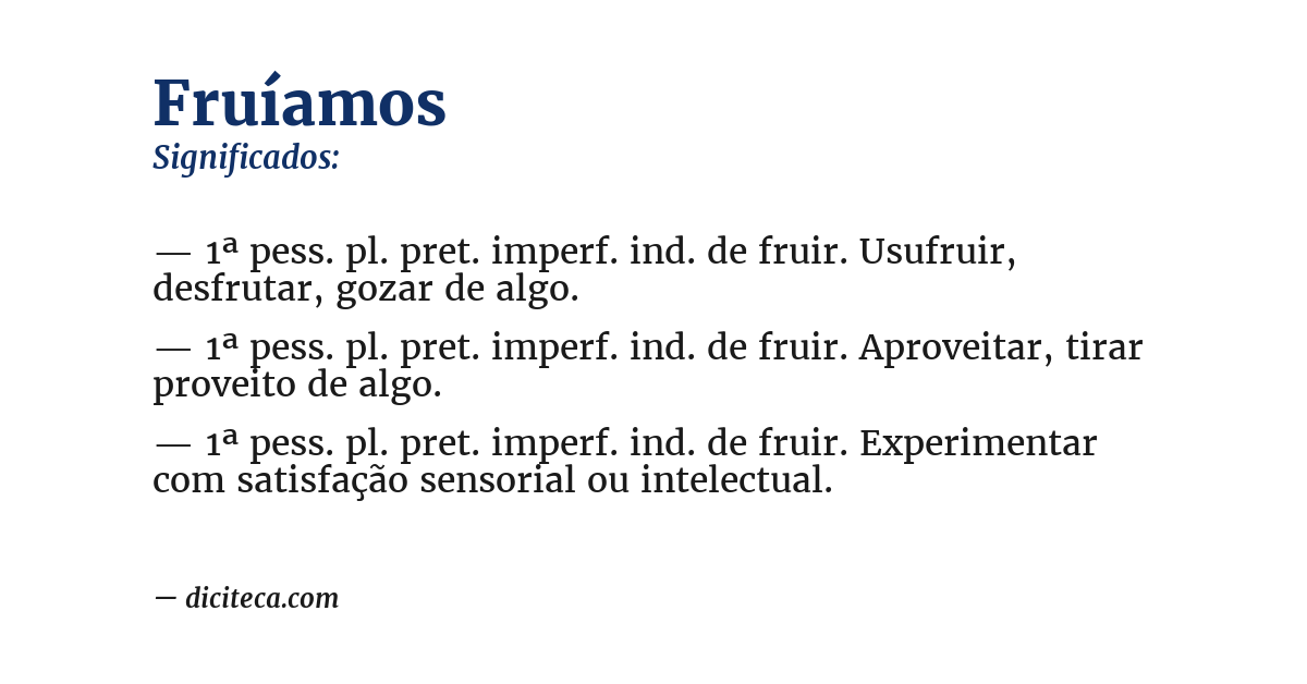 Significado de fruíamos
