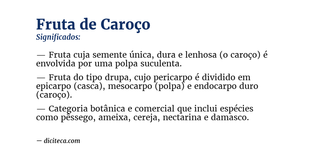 Significado de fruta de caroço