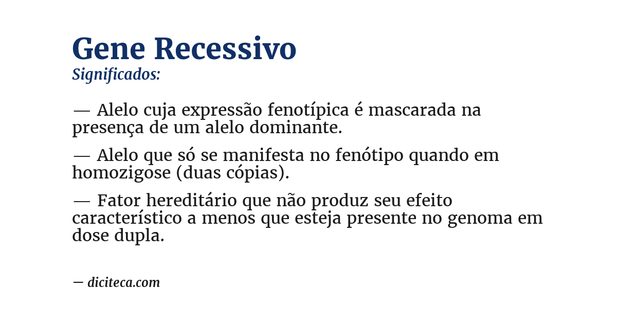 Significado de gene recessivo