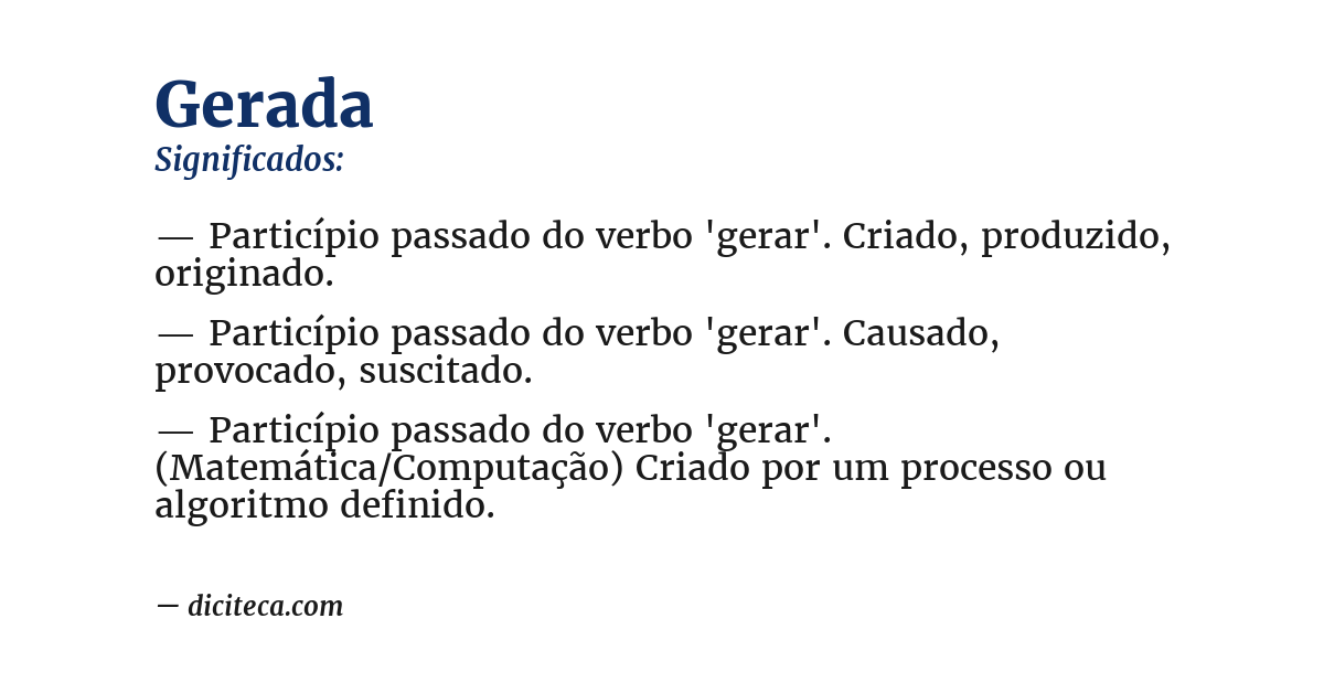 Significado de gerada