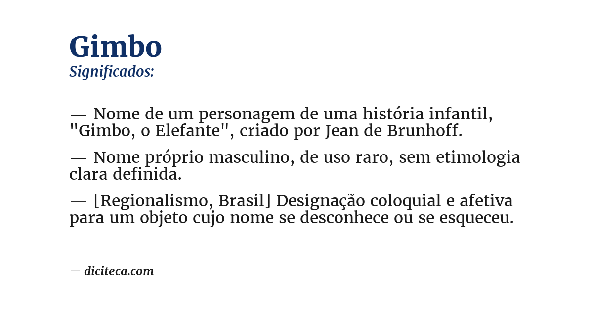 Significado de gimbo