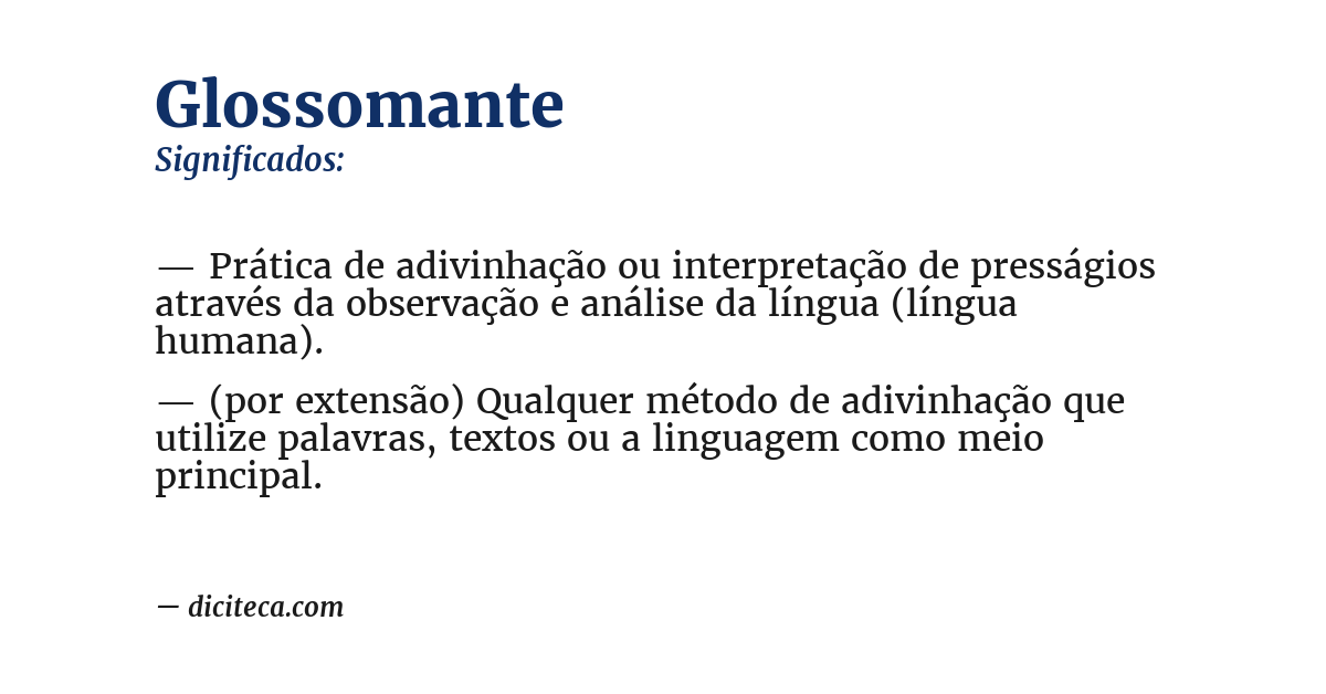 Significado de glossomante