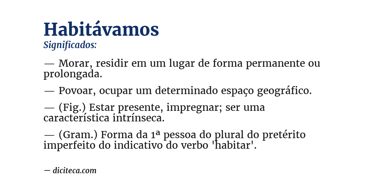 Significado de habitávamos
