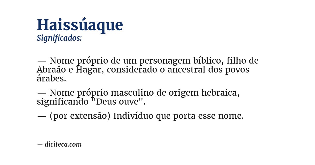 Significado de haissúaque