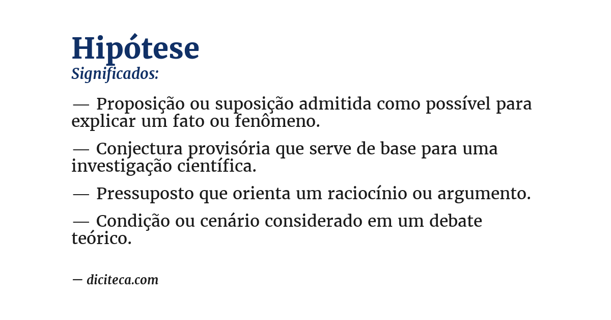 Significado de hipótese