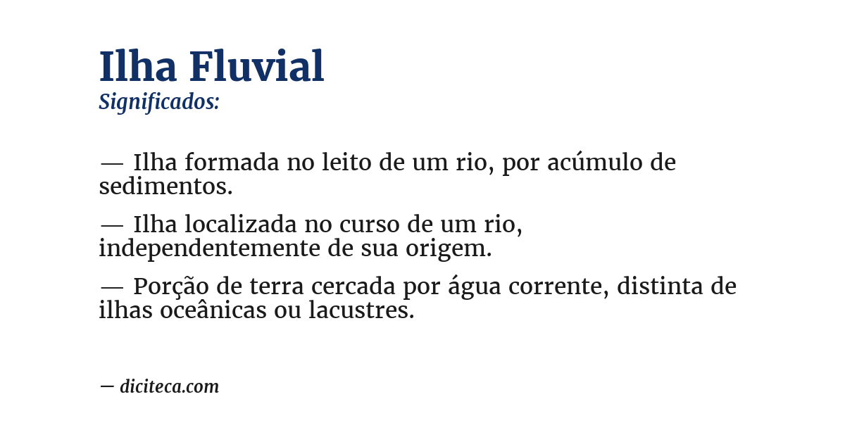 Significado de ilha fluvial