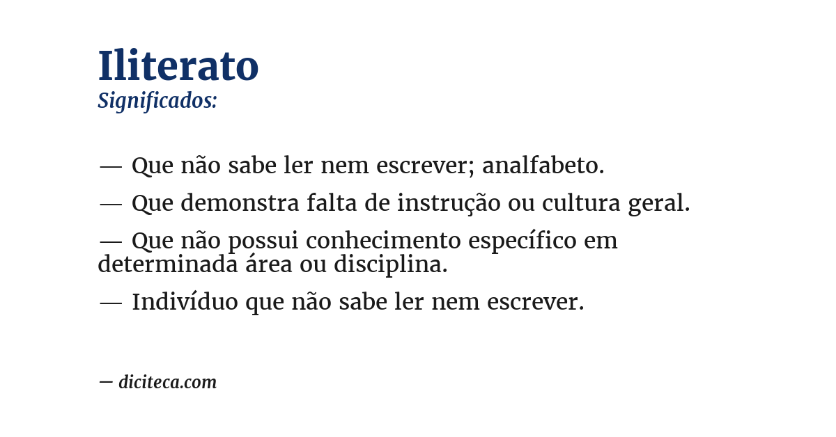 Significado de iliterato