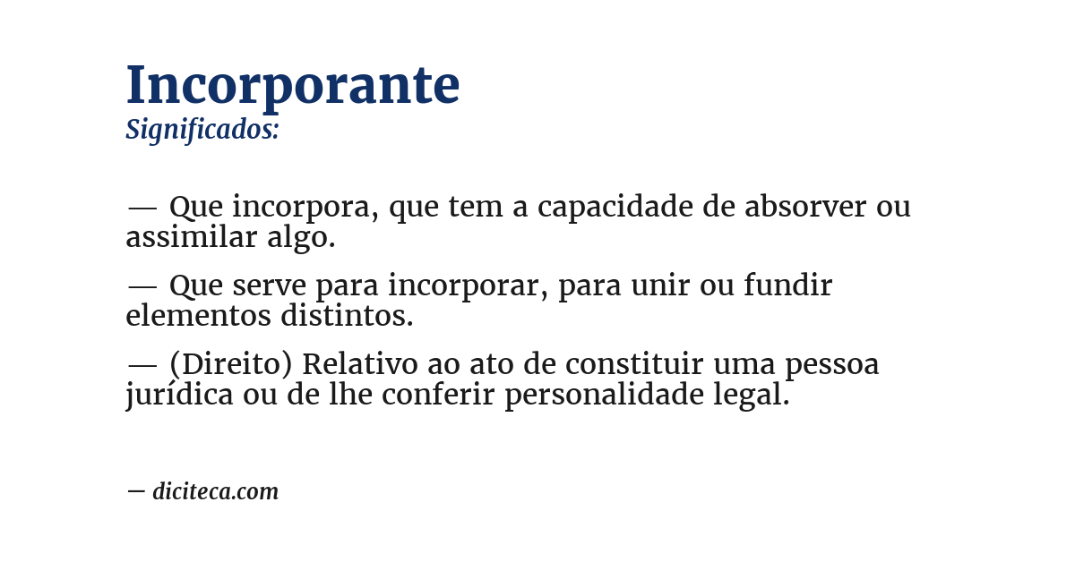 Significado de incorporante