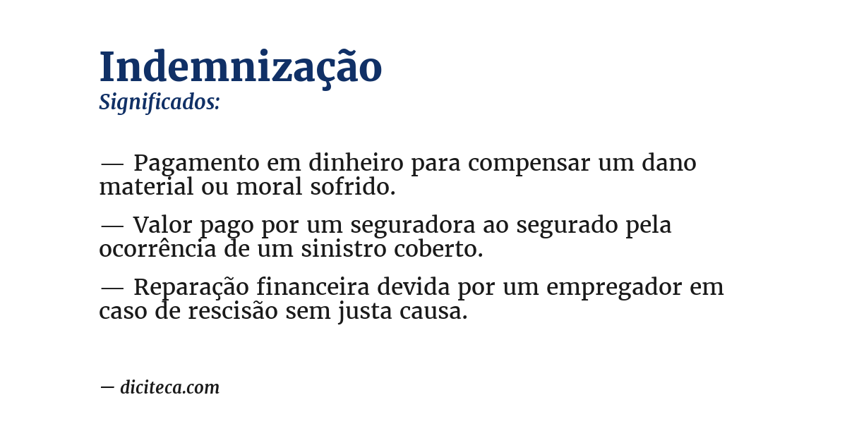 Significado de indemnização