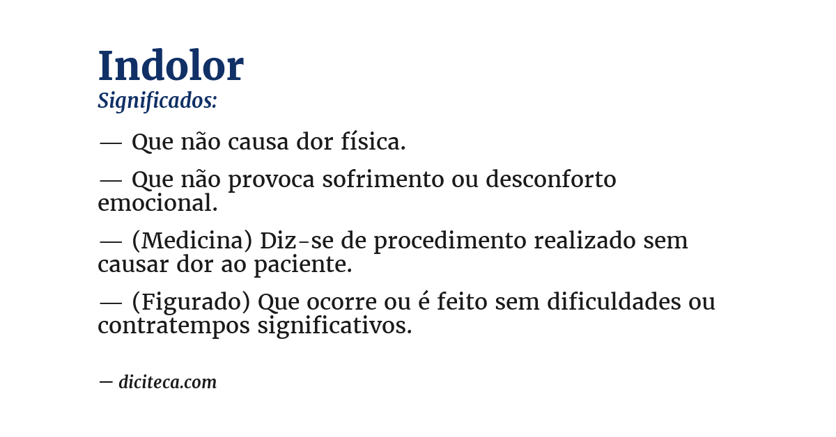 Significado de indolor