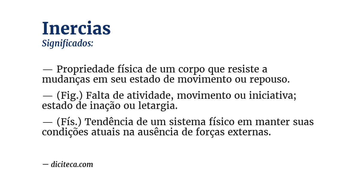 Significado de inercias