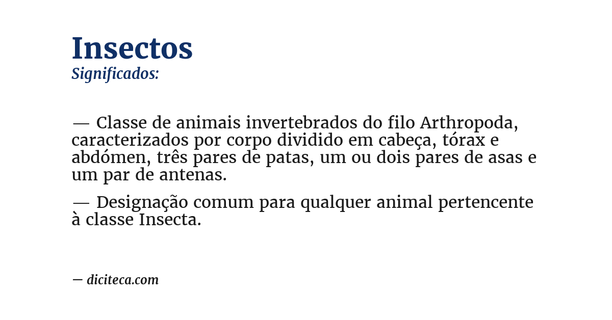 Significado de insectos