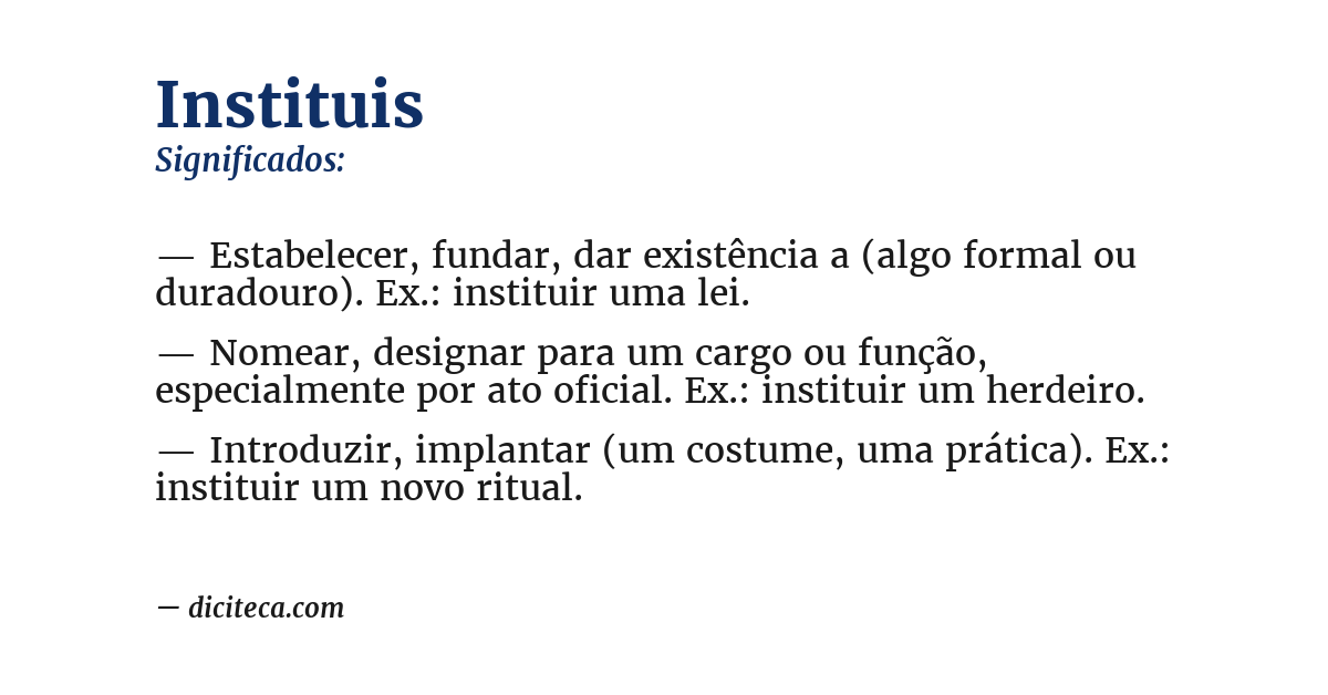 Significado de instituis