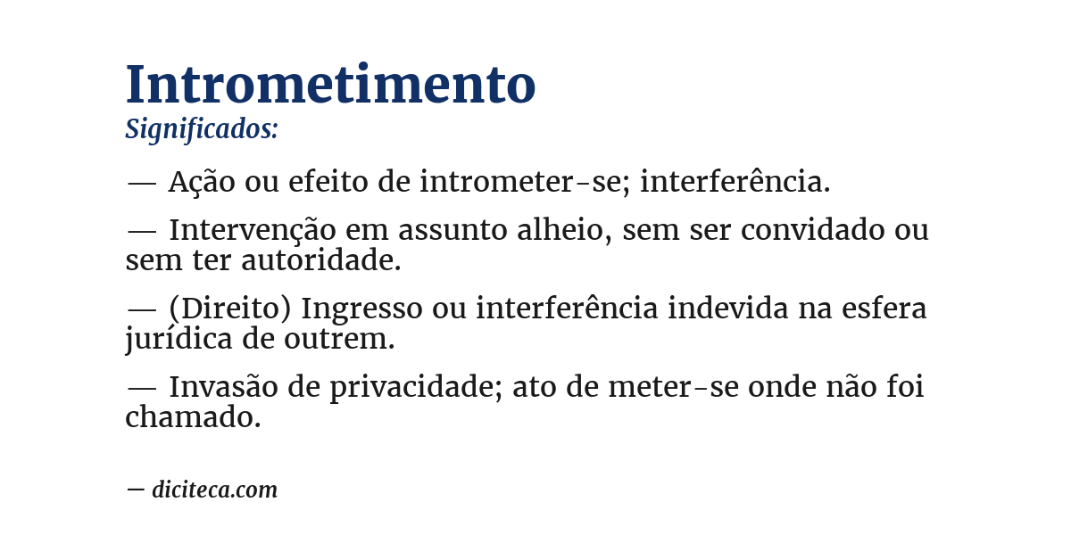 Significado de intrometimento