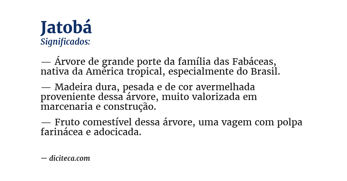 Significado de jatobá