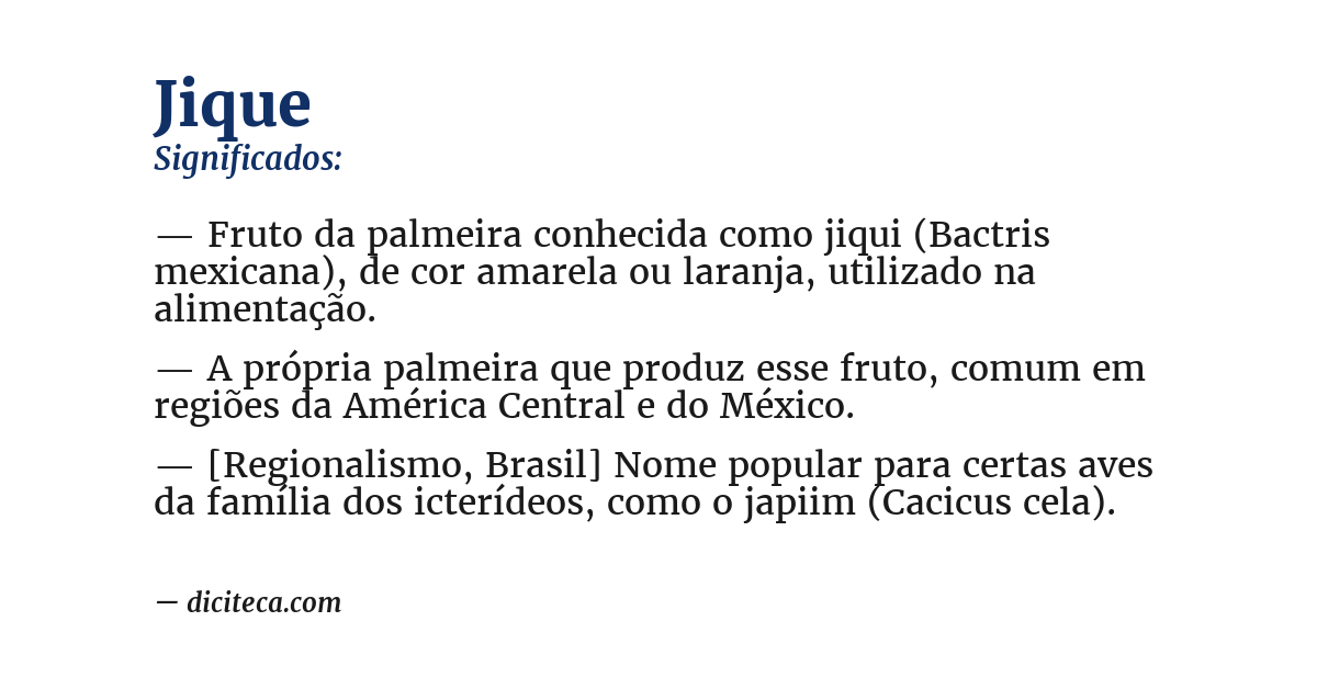 Significado de jique